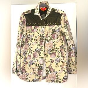 English Rose Floral Women's Studded Jacket Size S